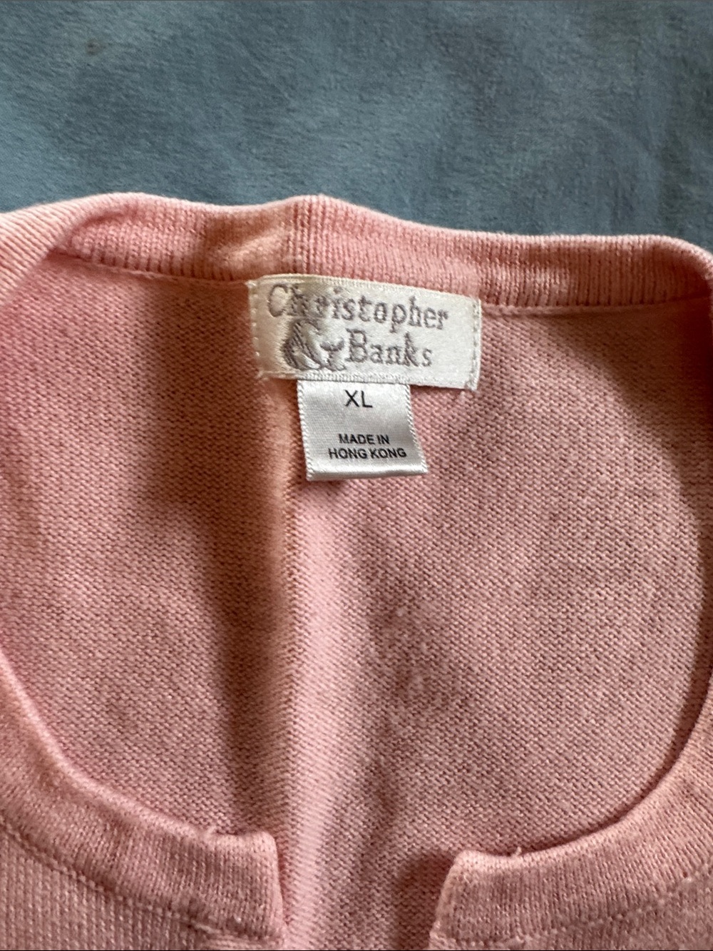 Christopher & Banks Pale Pink Crewneck Cardigan - Picture 2 of 4